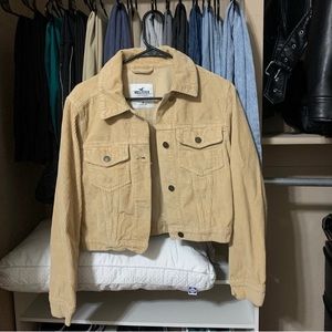 Hollister Corduroy Cropped Light Brown Jacket, Medium